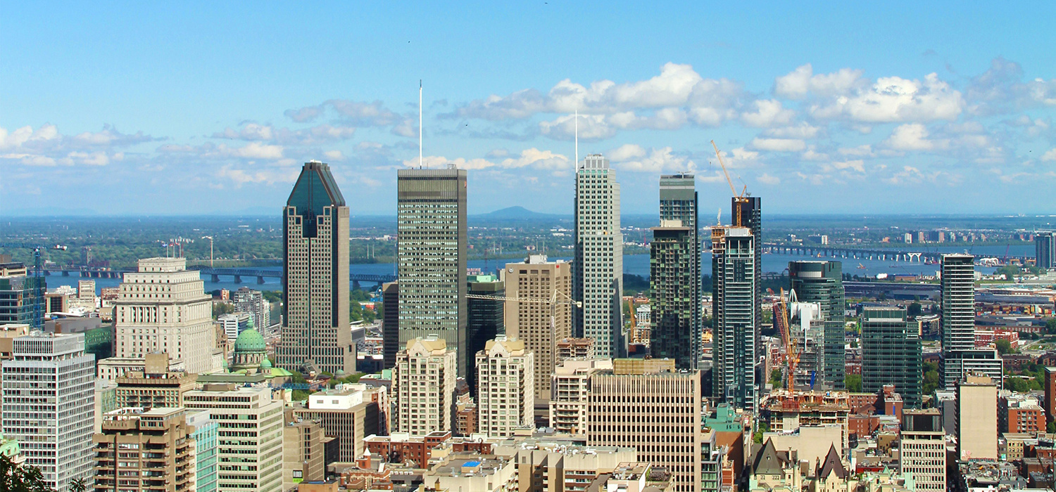 Vista sobre a cidade de Montreal, Canadá