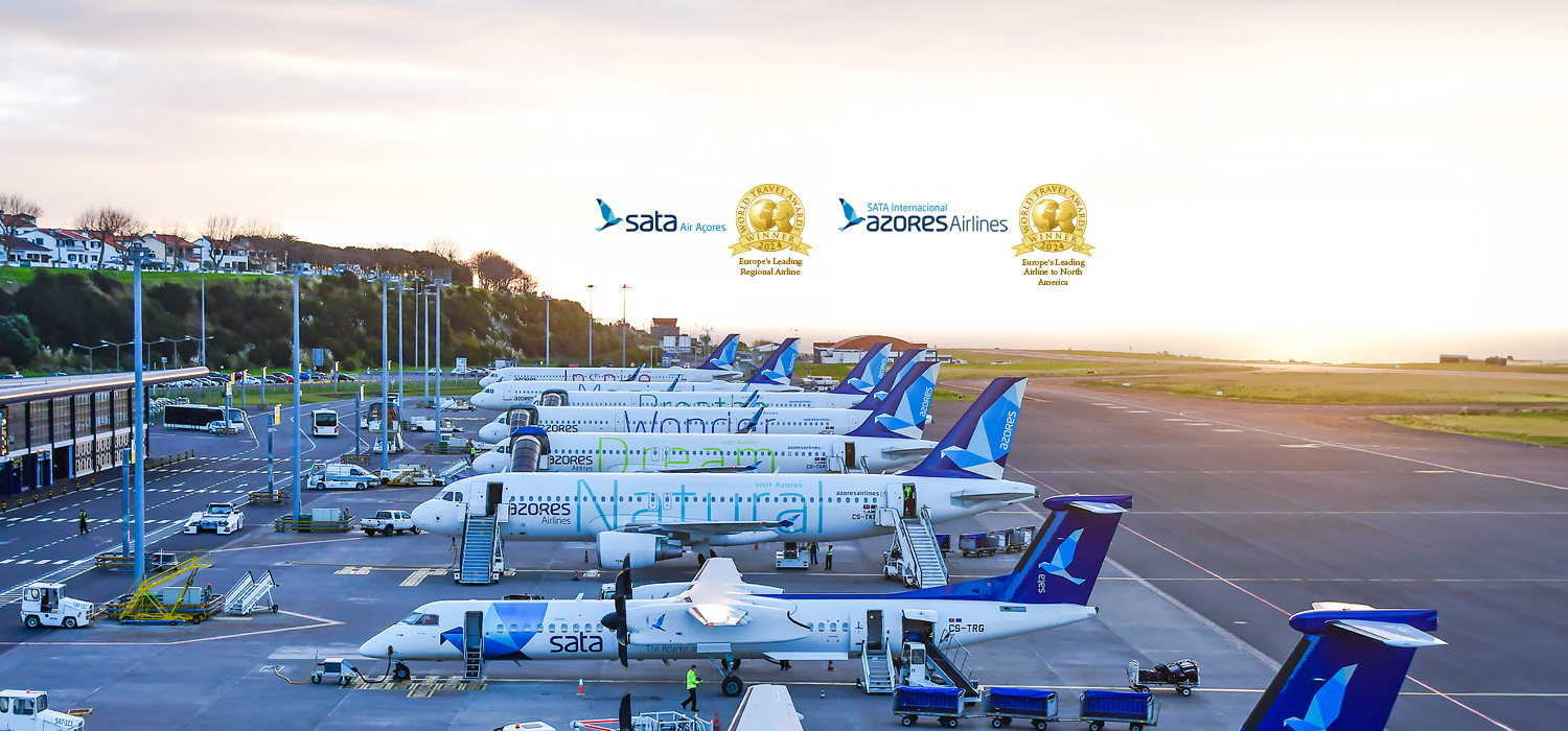 World Travel Awards 2024, Europe's Leading Regional Airlines Winner - SATA Air Açores. World Travel Awards 2024, Europe's Leading Airline to North America winner - SATA Internacional Azores Airlines.