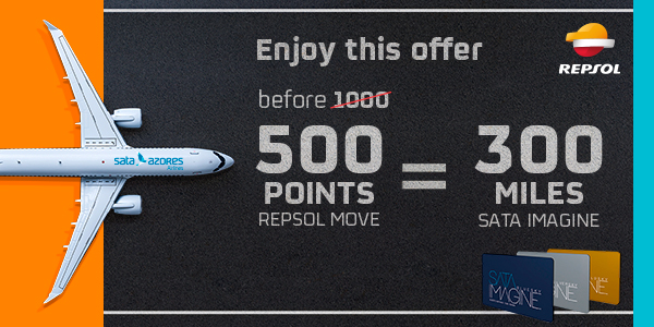 Enjoy this offer. Before 1000, now 500 points Repsol Move = 300 miles SATA IMAGINE.