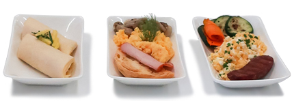 business class meals example